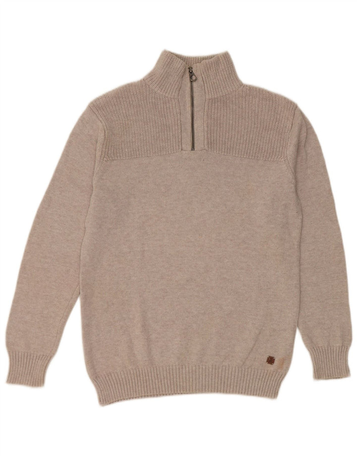 Zara Boys Zip Neck Jumper Sweater 13-14 år Beige