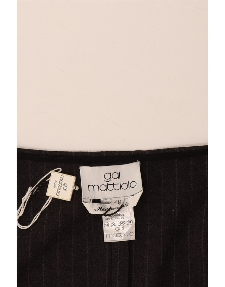 GAI MATTIOLO Dame Crop Ærmeløs bluse Top IT 48 XL Grå Nålestribe