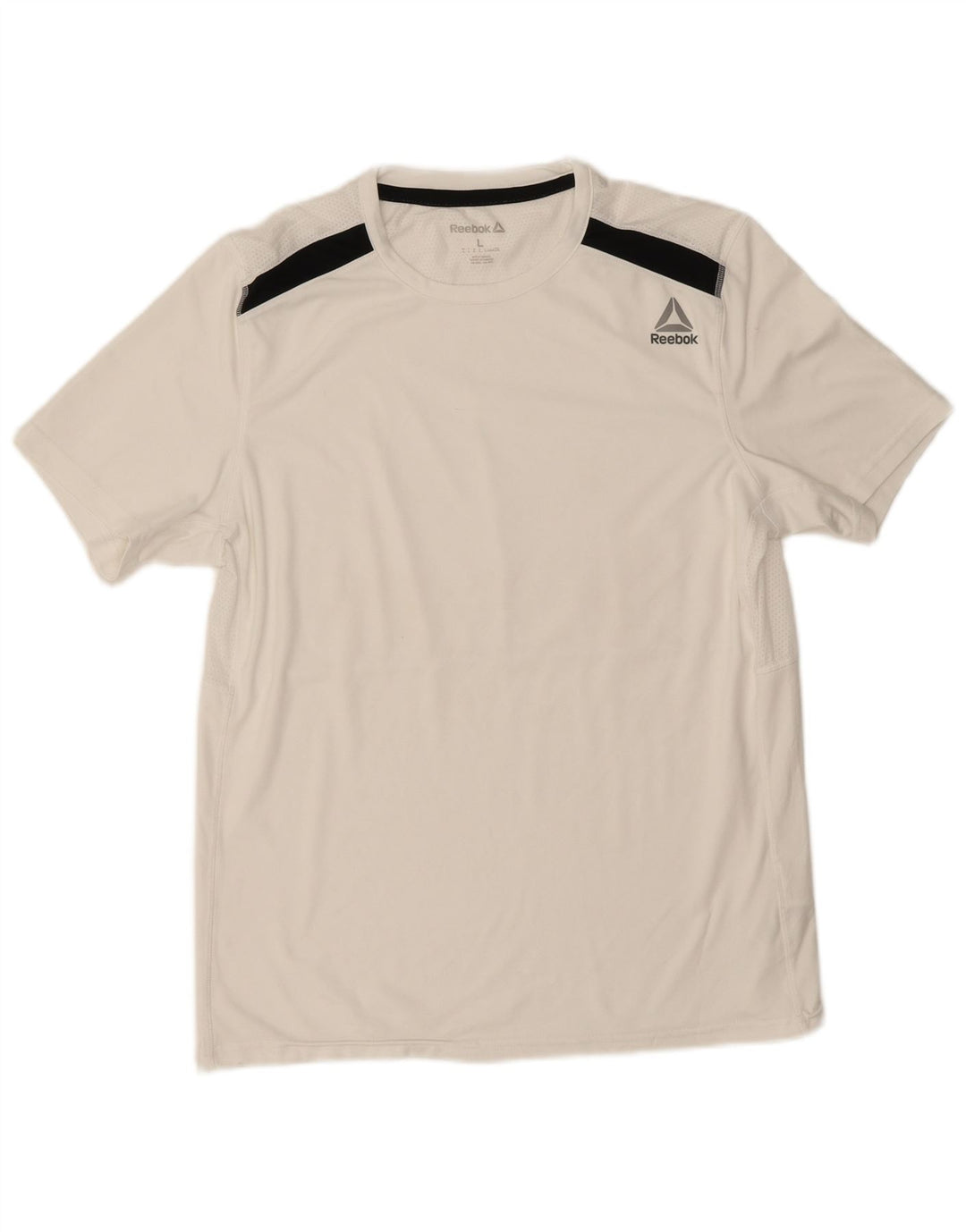 Reebok Herre T-Shirt Top Stor Hvid Colourblock Polyester