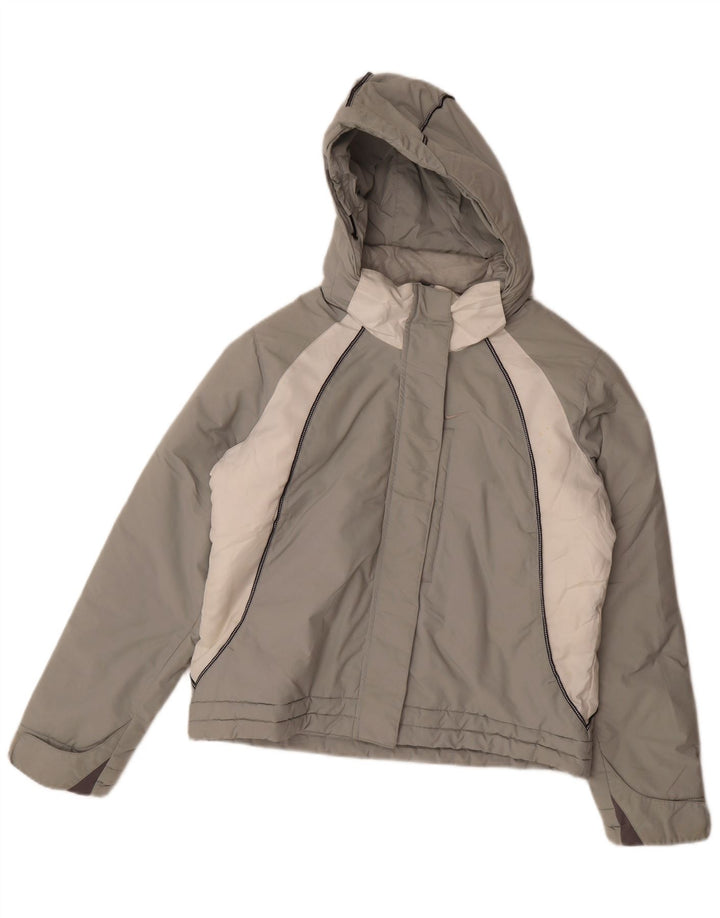 Adidas, polstret hættejakke til kvinder, UK 10/12 Medium Grey Colourblock