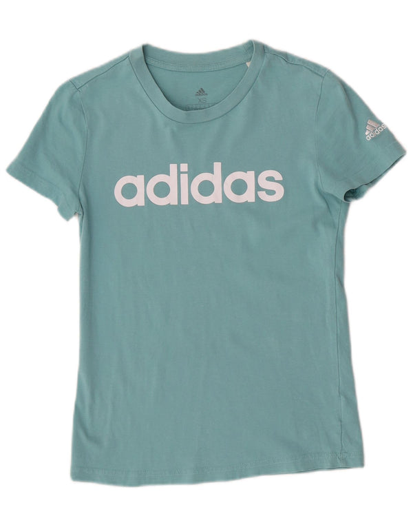 Adidas Grafisk T-Shirt Top UK 4/6 XS turkis til kvinder
