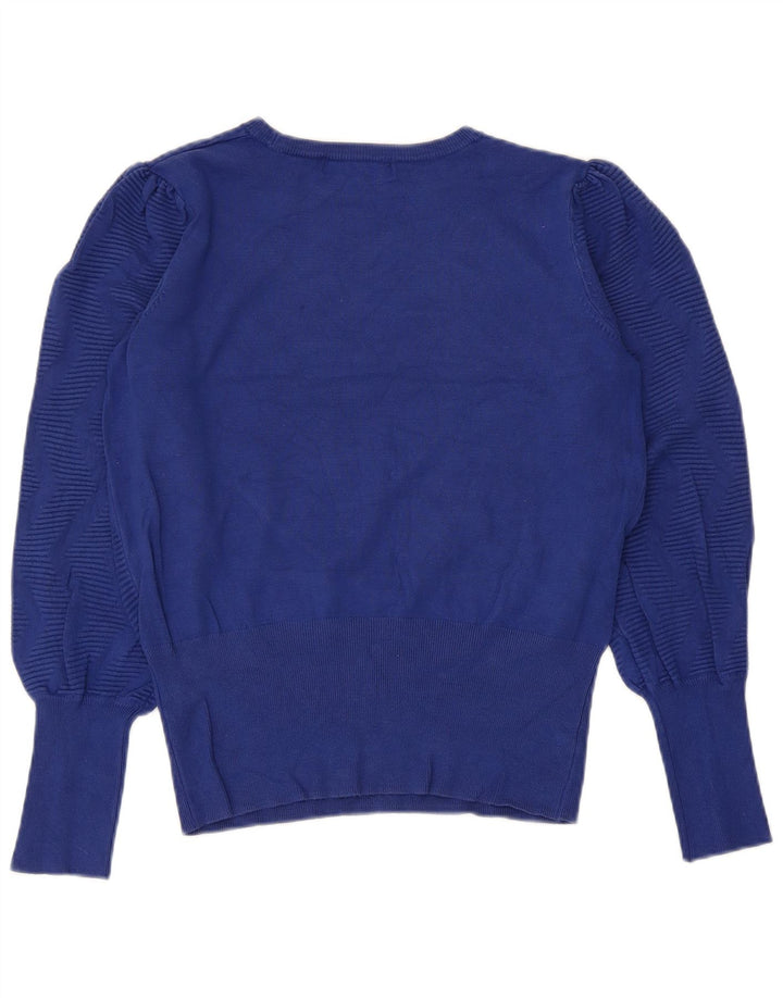 Marks & Spencer Dame Boat Neck Jumper Sweater UK 12 Medium Navy Blue