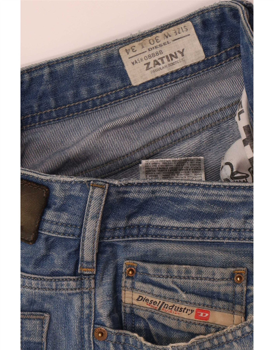 Diesel Herre Zatiny Regular Bootcut Jeans W30 L30 Blå Bomuld