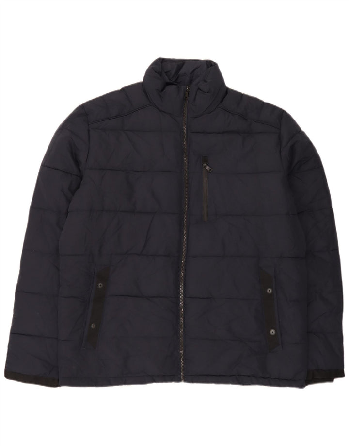 Marks & Spencer Herre polstret jakke UK 40 Large Navy Blue Polyester