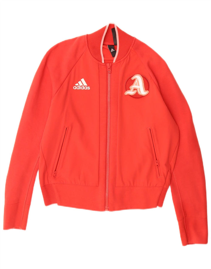 ADIDAS træningsdragt topjakke til kvinder UK 8/10 Lille rød Colourblock Nylon
