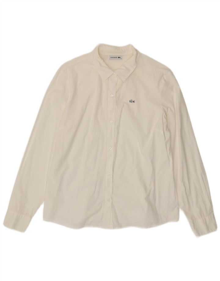 Lacoste dameskjorte str. 42 Large White Bomuld