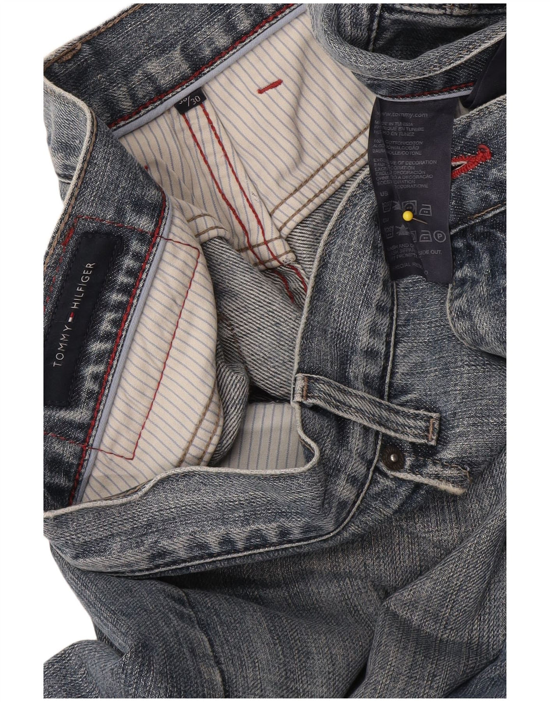 Tommy Hilfiger Straight Jeans til mænd W38 L30 Blå Bomuld