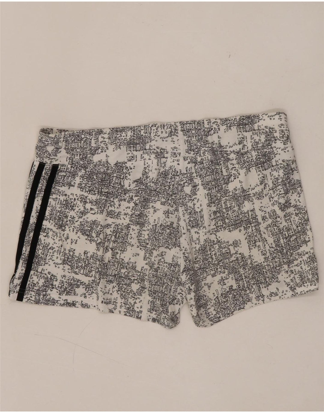 Adidas Womens Climalite sportsshorts med abstrakt mønster UK 12/14 Medium White