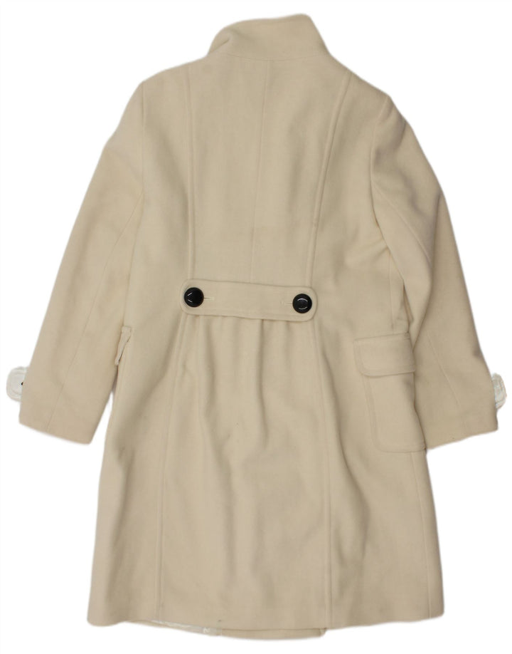 Jaeger Dame Dobbeltradet Frakke UK 14 Large Off White Uld