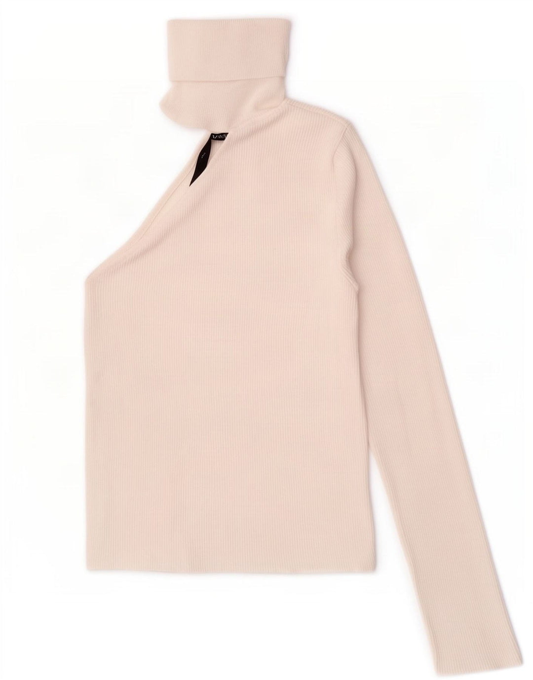 Zara langærmet langærmet top med én skulder UK 12 Medium White Viscose