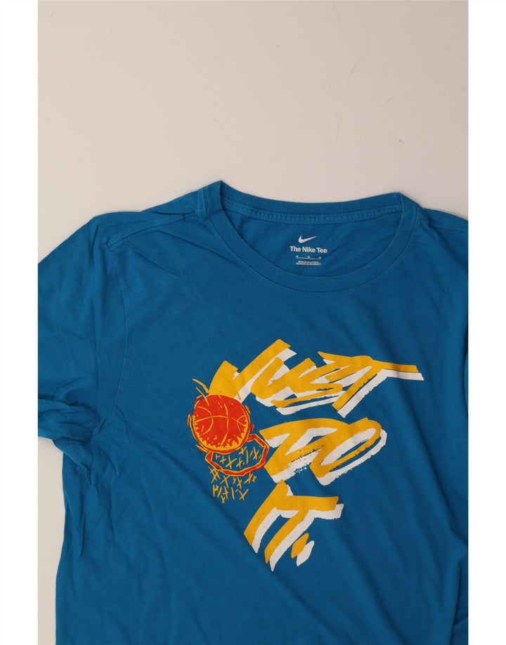 NIKE Mens Graphic T-Shirt Top Medium Blue Cotton Vintage Nike and Second-Hand Nike from Messina Hembry 
