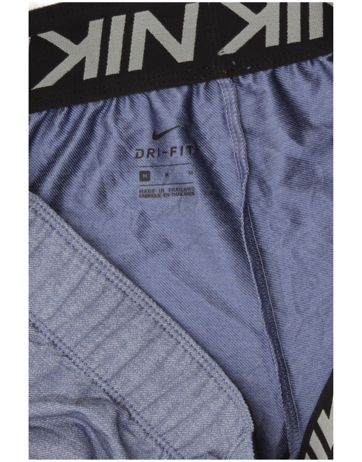 Nike Dame Dri Fit sportsshorts UK 14 Medium Blue Polyester