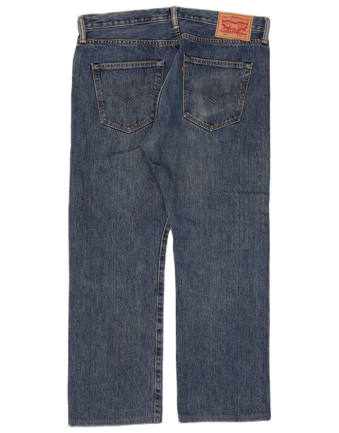 Levi's Herre 501 lige jeans W34 L26 blå bomuld