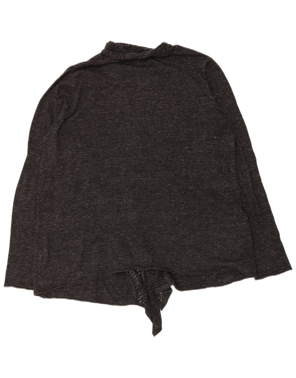 Fat Face Womens Front Tie Cardigan Sweater UK 16 Large  Grey Flecked Cotton