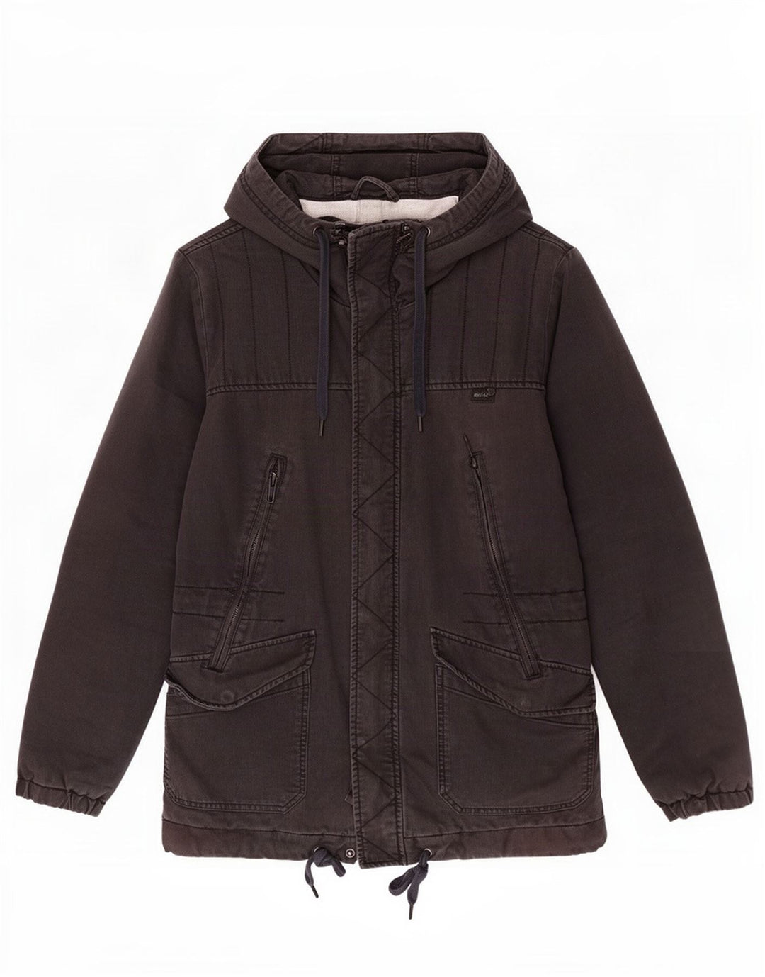 Diesel Herre Hooded Parka Jacket UK 40 Large Black