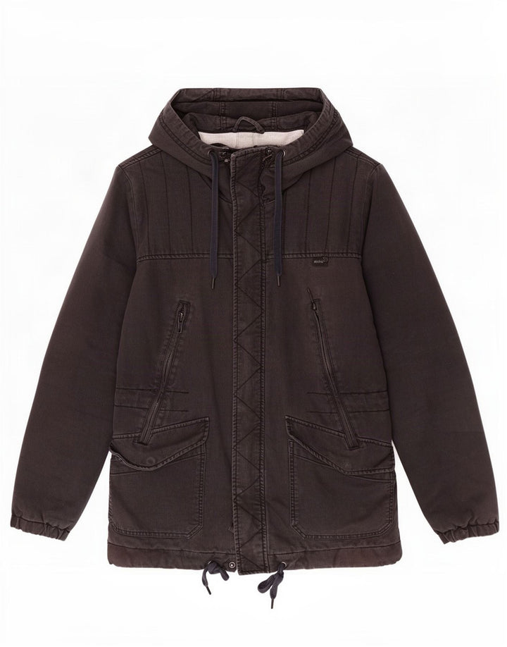 Diesel Herre Hooded Parka Jacket UK 40 Large Black