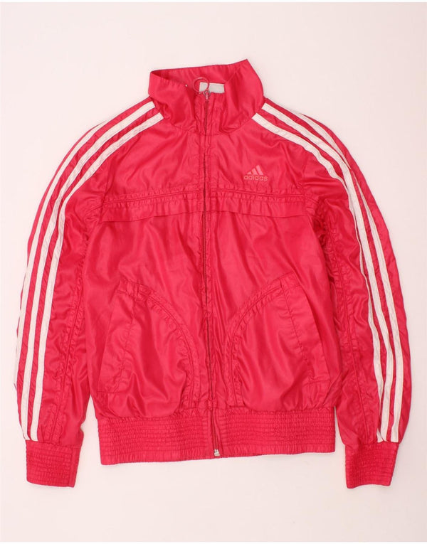 ADIDAS Girls Three Stripes Tracksuit Topjakke 9-10 år Pink Polyester