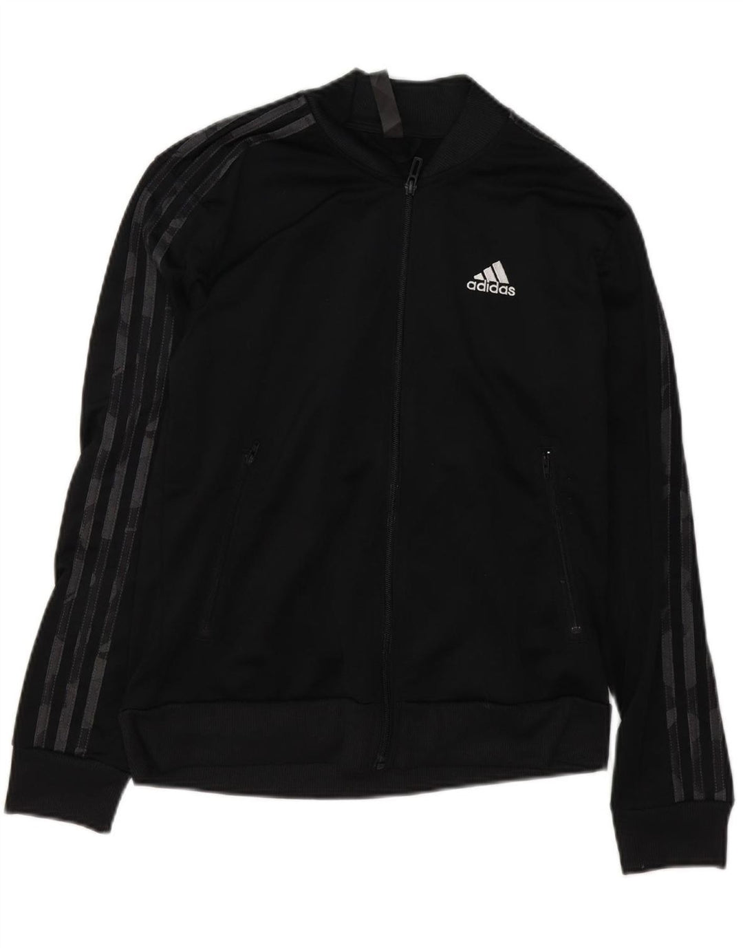 ADIDAS Womens Tracksuit Top Jacket UK 6 XS Black Polyester