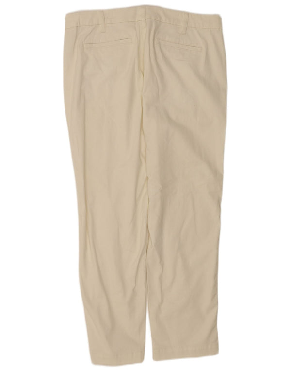 J. Crew Højtaljede Chinobukser til kvinder US 12 Large W34 L28 Off White