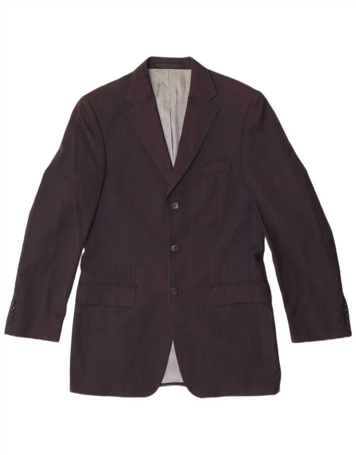 Marks & Spencer Herre Blazer Jacket UK 38 Medium Navy Blue Pinstripe