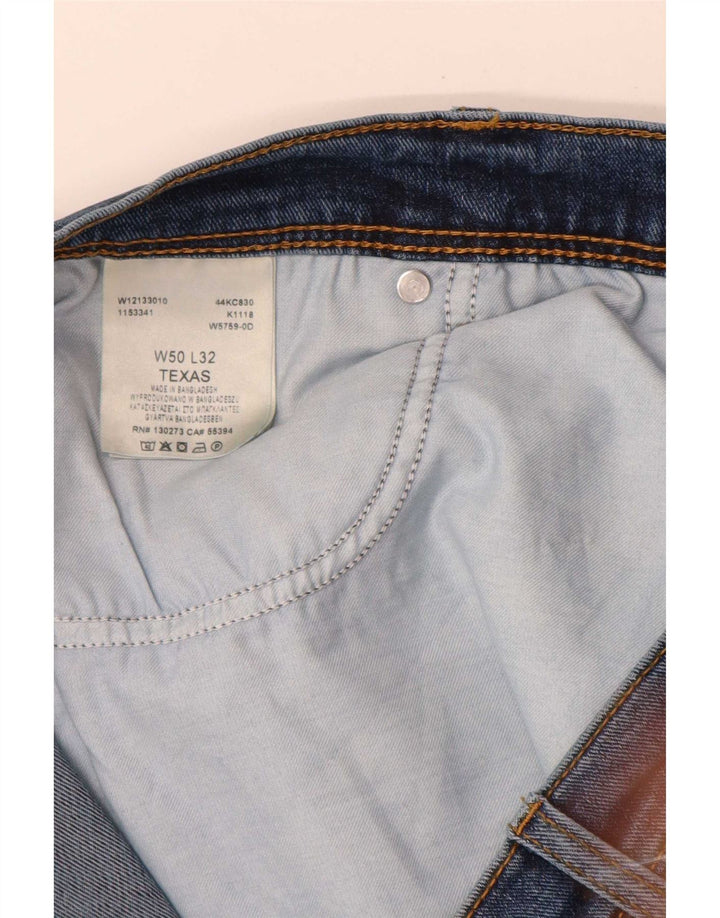 Wrangler Herre Texas Straight Jeans W50 L32 Blå Bomuld