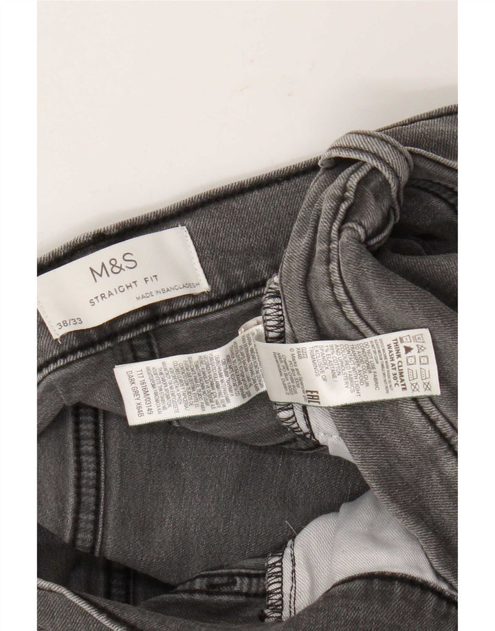 Marks & Spencer Straight Jeans til mænd W38 L33 Grå bomuld
