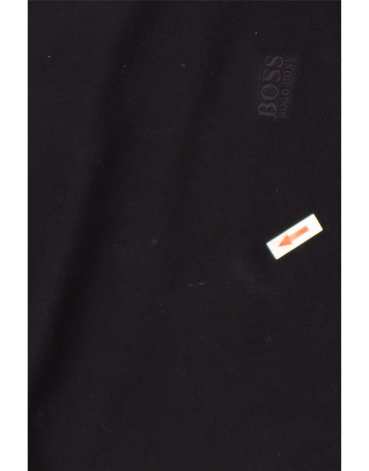 Hugo Boss Herre Regular Fit Crew Neck Jumper Sweater Medium Sort Bomuld