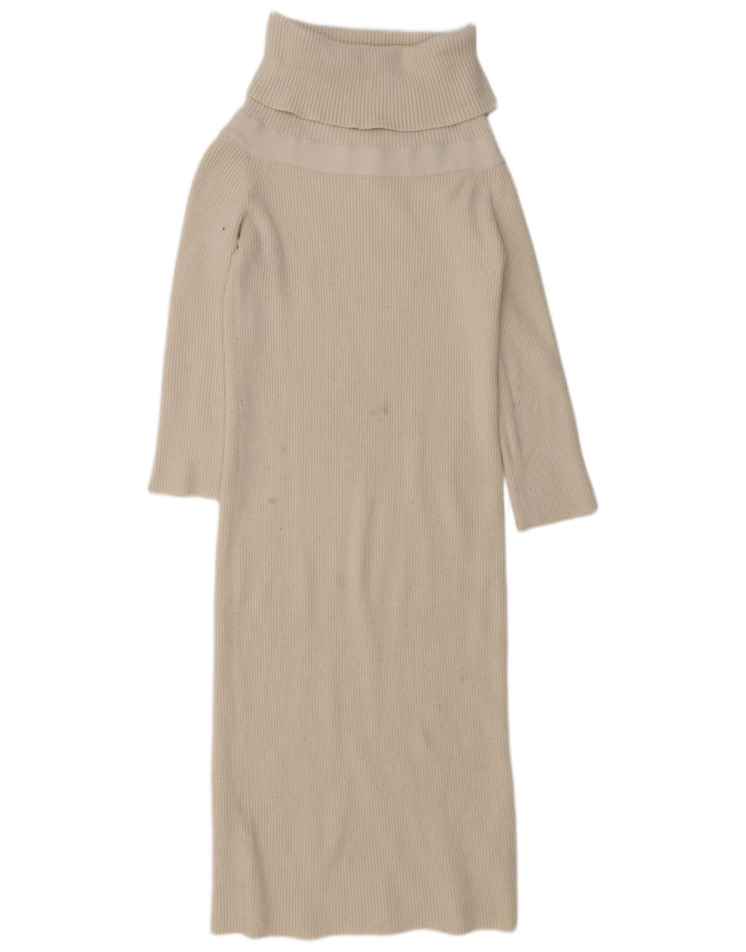 Zara Dame Jumper Dress UK 14 Medium Beige Viscose