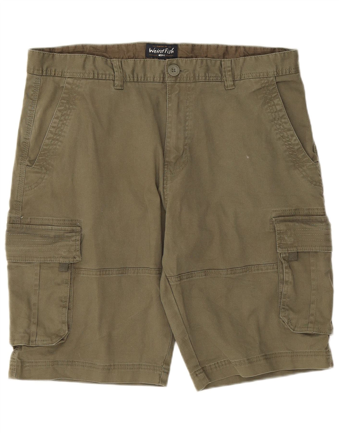 Weird Fish Herre Cargo Shorts W38 XL Khaki Bomuld
