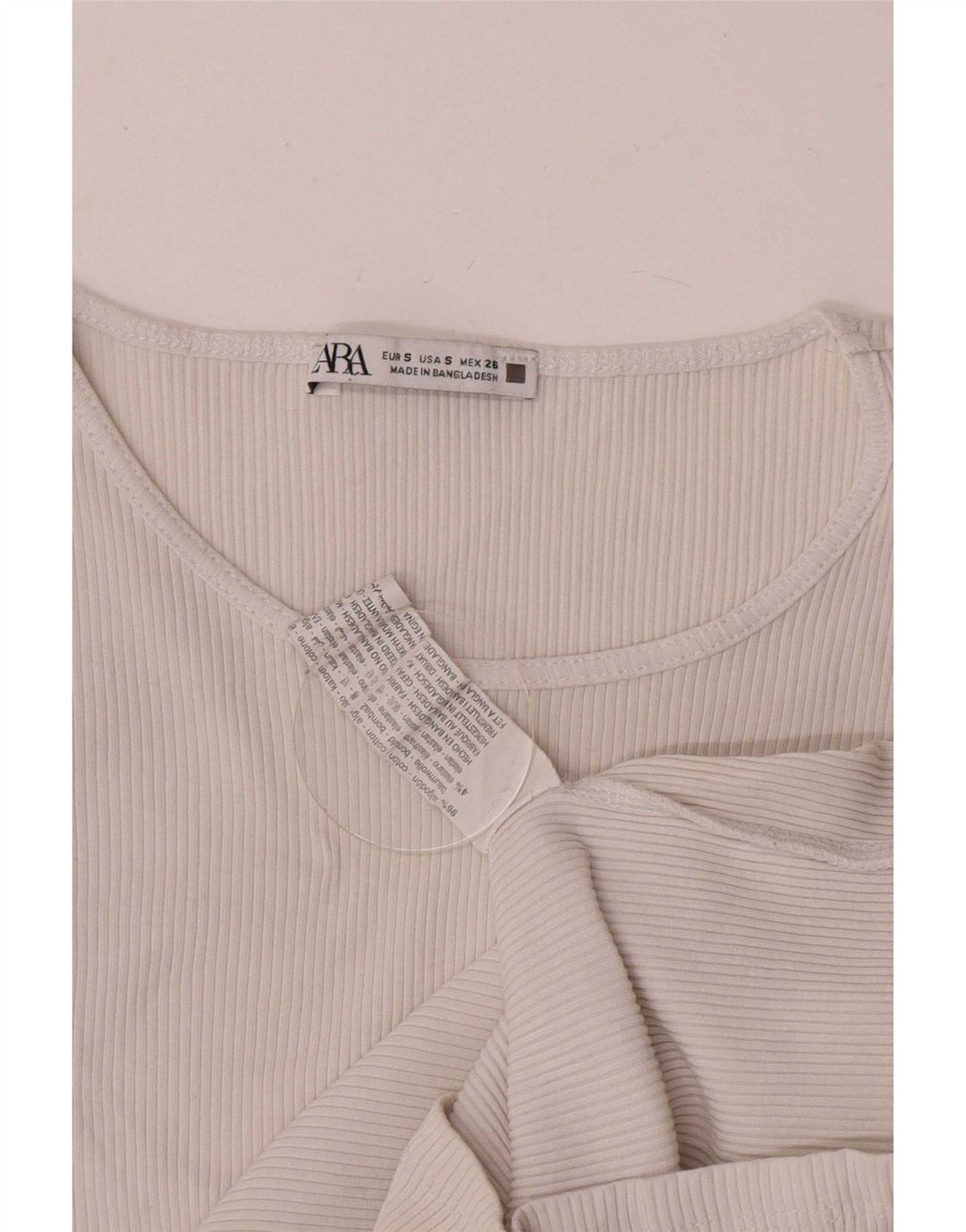 Zara Womens Crop Batwing Bluse Top UK 8 Small White Bomuld