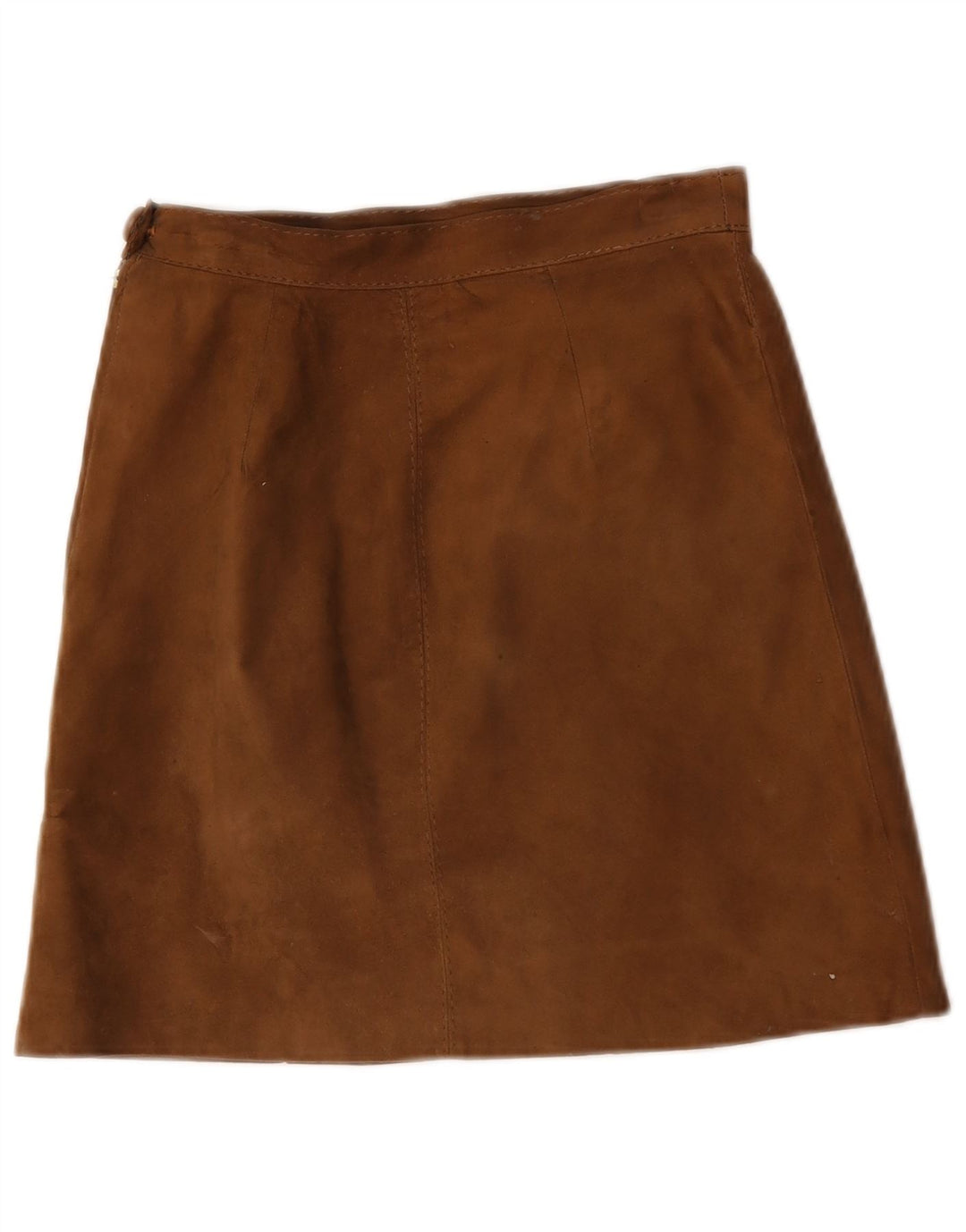 Vintage dame ruskind mininederdel W24 lille brun