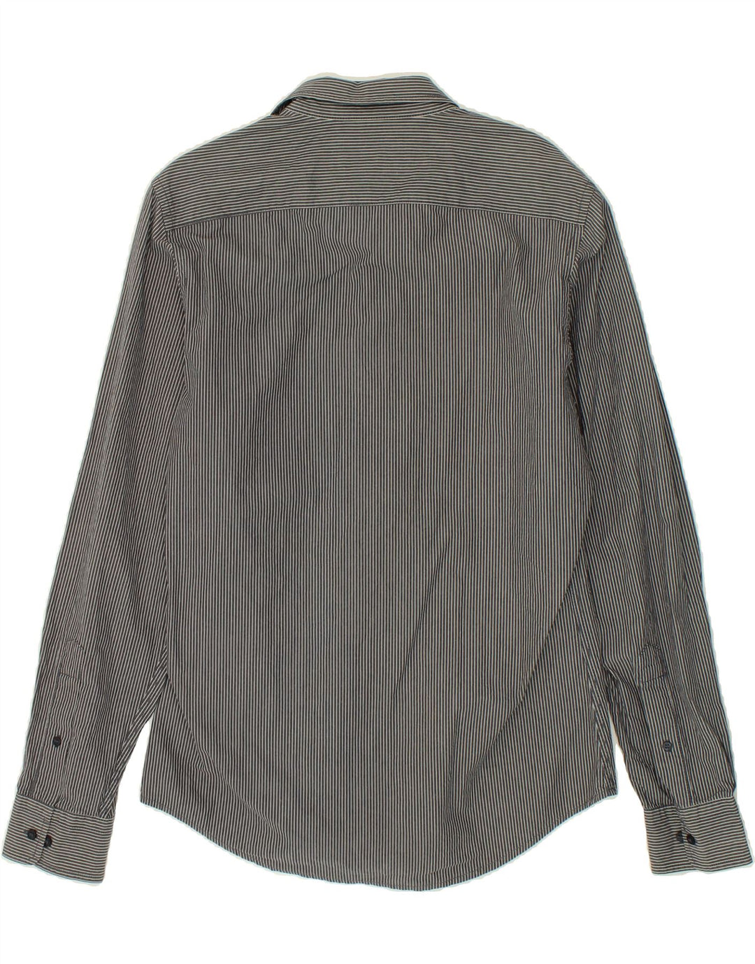 MURPHY & NYE Mens Slim Fit Shirt Large Navy Blue Pinstripe Vintage Murphy & Nye and Second-Hand Murphy & Nye from Messina Hembry 