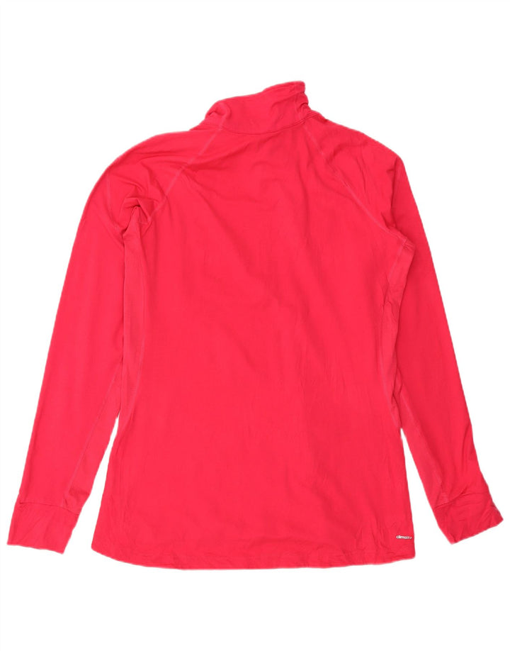 ADIDAS Dame Climalite Pullover med lynlås-hals træningsdragt Top UK 20/22 XL Rød