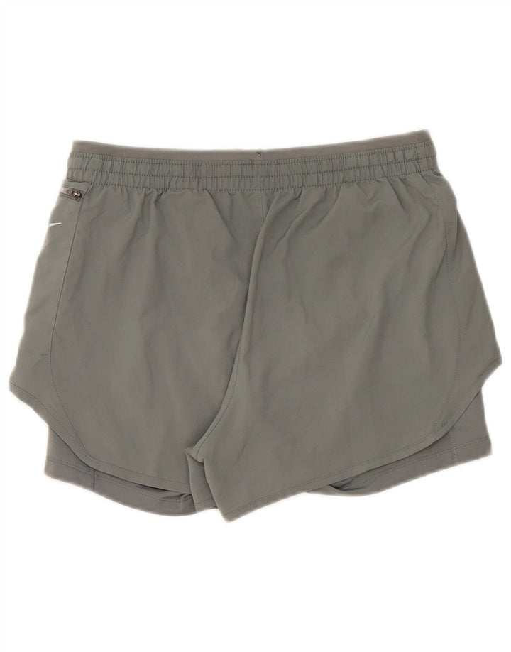 Nike Dame Dri Fit sportsshorts UK 14 Medium Grey Polyester