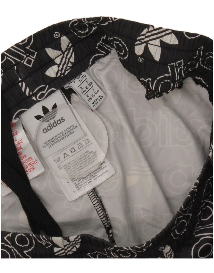 Adidas drenge grafiske sportsshorts 15-16 år sort polyester