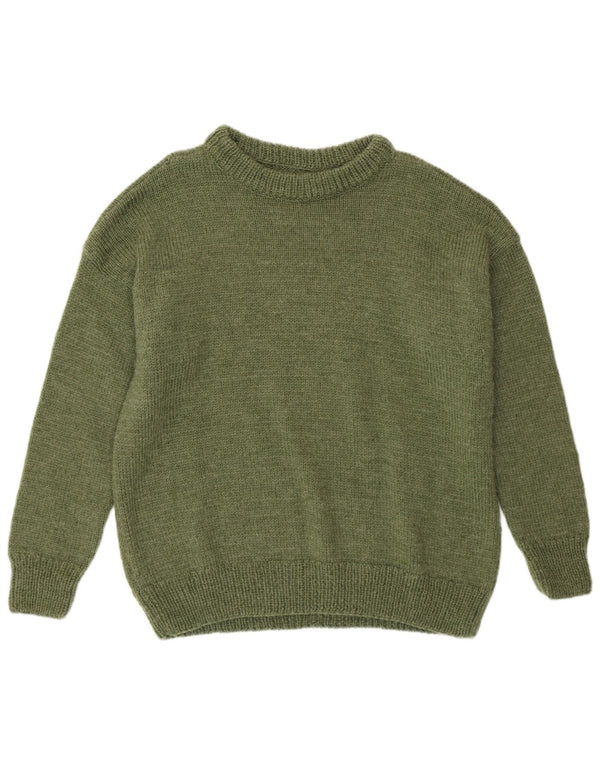 VINTAGE Herre sweater med rund hals, stor grøn