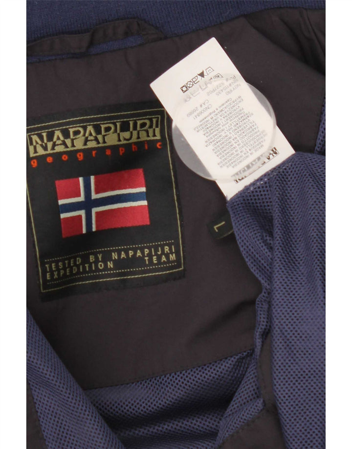 Napapijri Herre Geographic Rain Jacket UK 40 Large Navy Blue Polyamide