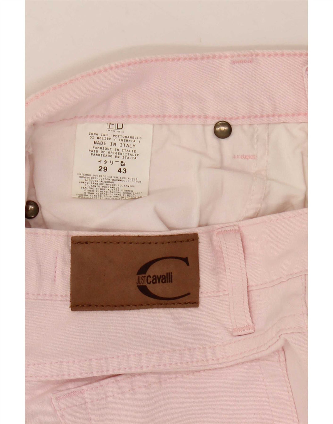 Just Cavalli Dame Straight Jeans W29 L31 Pink Bomuld