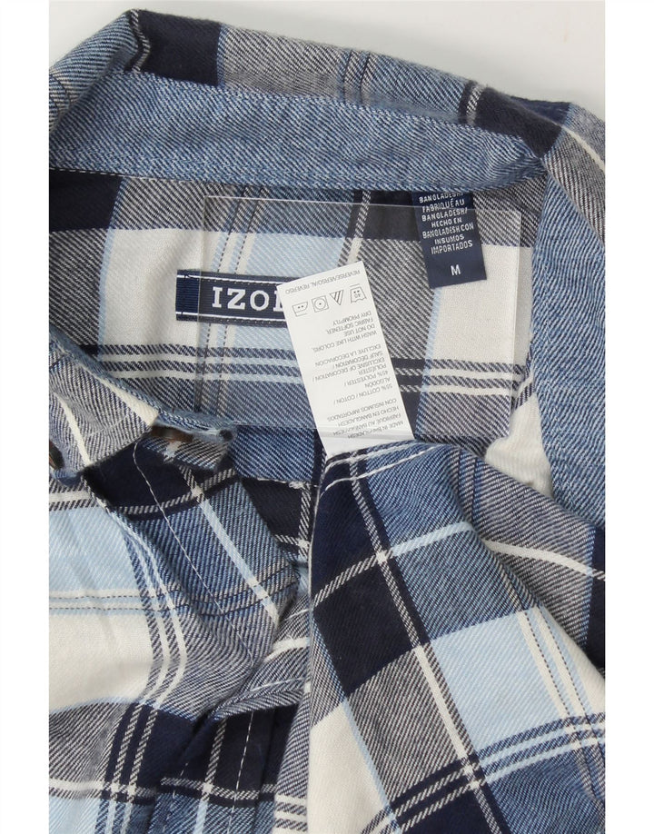 IZOD Mens Flannel Shirt Medium Blue Check Cotton Vintage Izod and Second-Hand Izod from Messina Hembry 