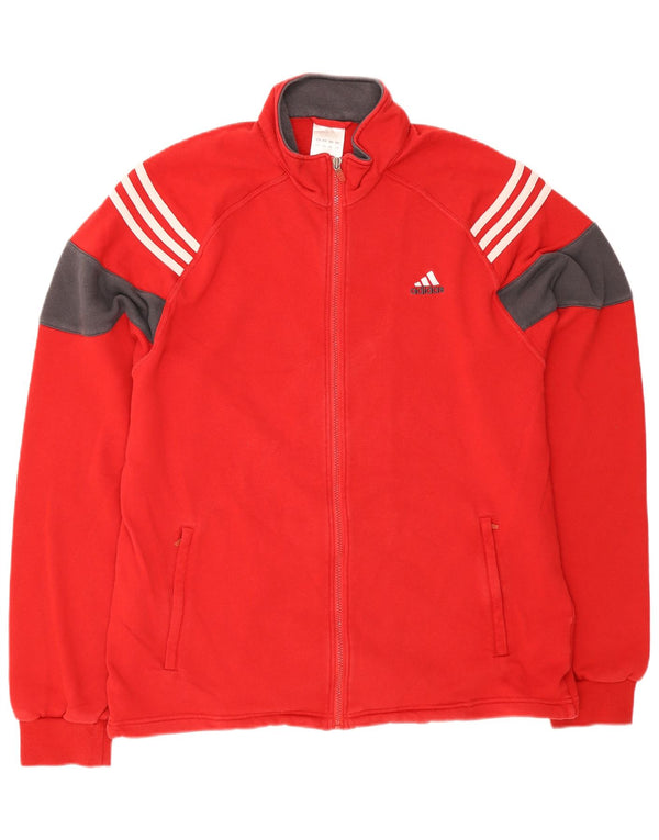 Adidas Træningsdragt til mænd Topjakke UK 48/50 XL Rød Colourblock Bomuld