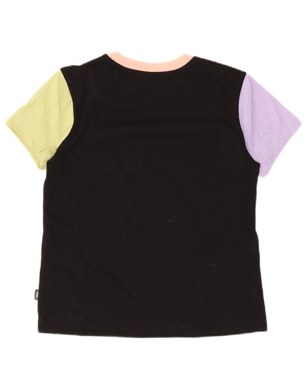 Vans T-Shirt Top UK 6 XS Sort Colourblock Bomuld