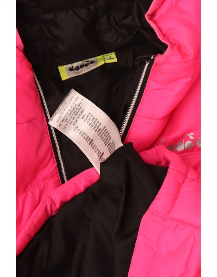 Diadora Piger Polstret Hættejakke 13-14 år Pink Polyester