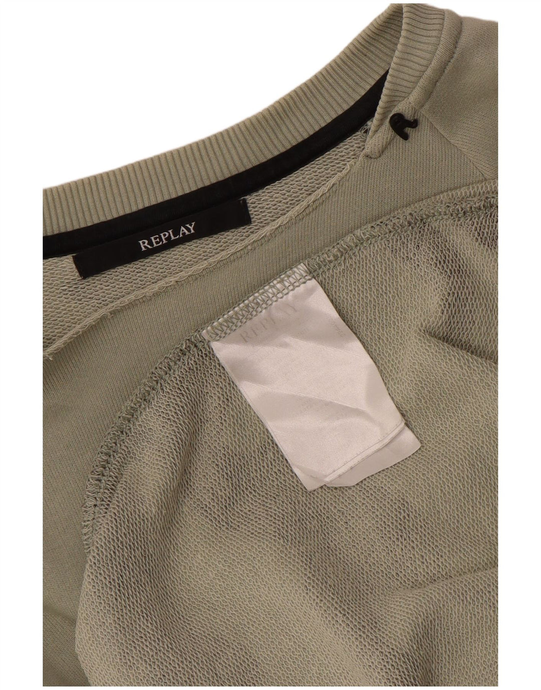 Replay Herre Grafisk Sweatshirt Jumper Medium Khaki Camouflage Bomuld