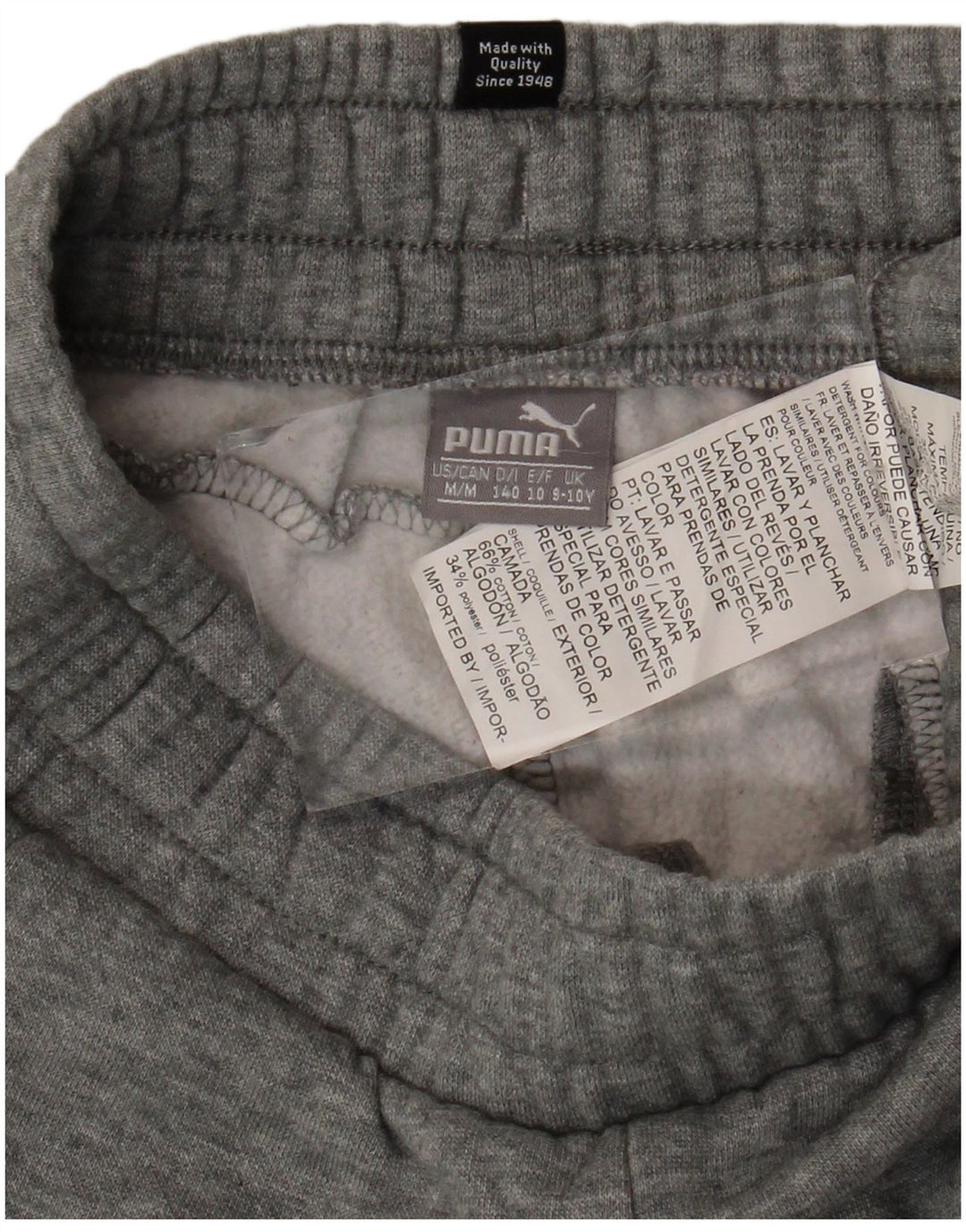 PUMA Træningsdragt til drenge Bukser Joggers 9-10 år Grå bomuld