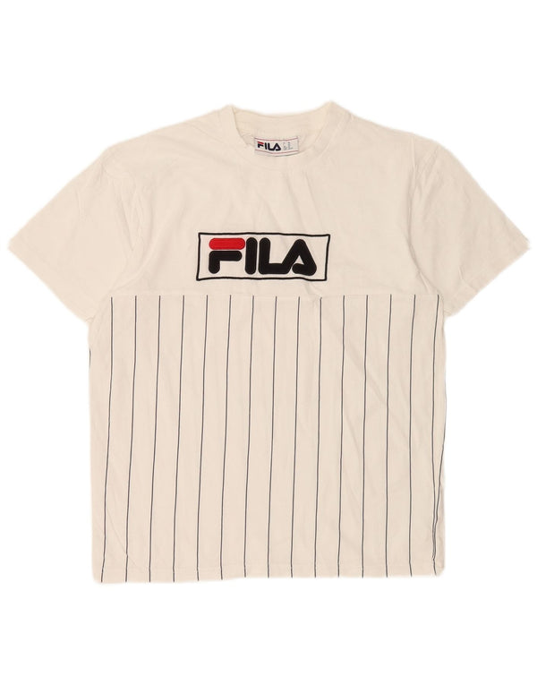 Fila Herre grafisk T-shirt Top XS Hvidstribet bomuld