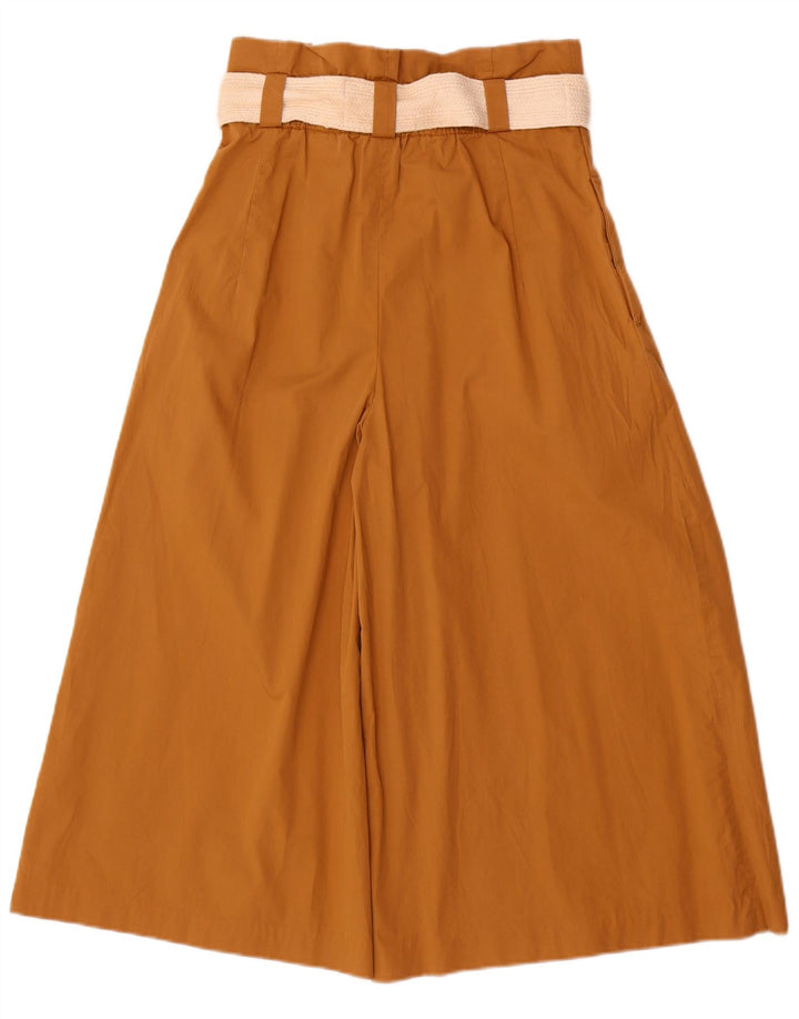 Zara Womens Cullotes Bukser Small W26 L20 Beige Bomuld