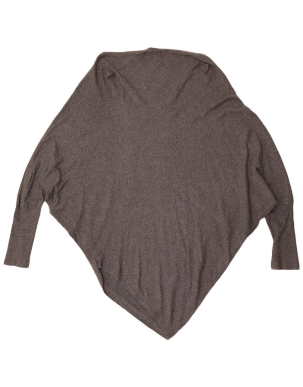 Zara Dame Oversized 3/4-ærmet Boat Neck sweater UK 16 Large Grå