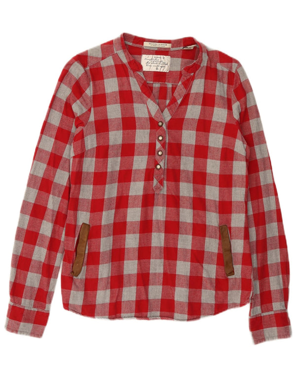 MAISON SCOTCH Womens Pullover Shirt UK 12 Medium Red Check Cotton