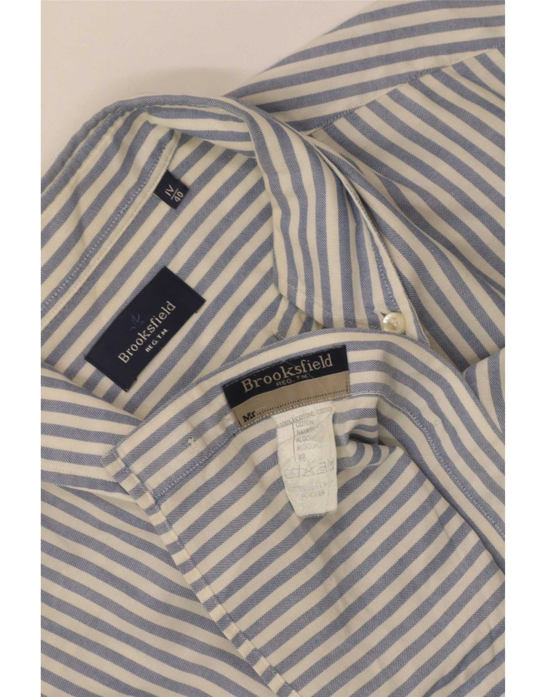 Brooksfield herreskjorte str. 40 Medium Blue Pinstripe Cotton