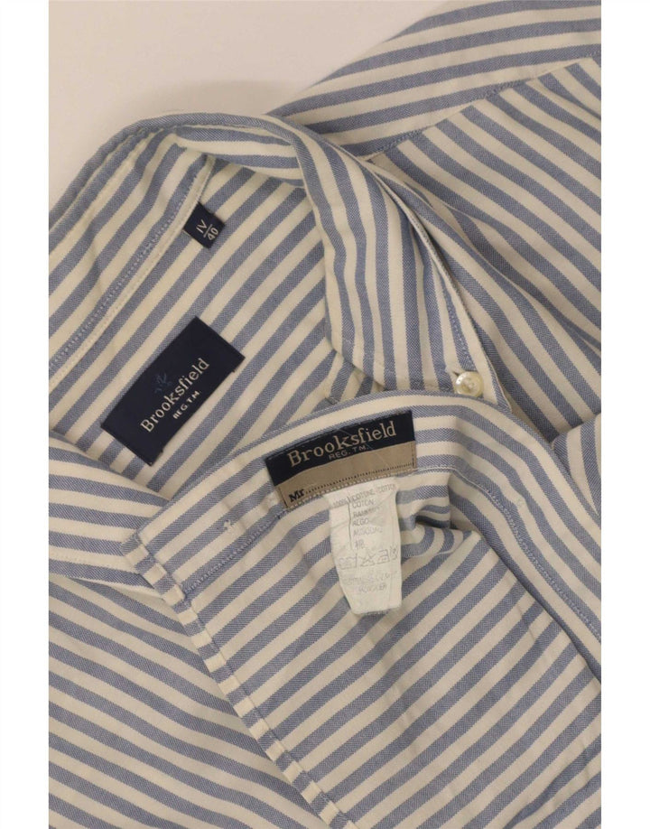 Brooksfield herreskjorte str. 40 Medium Blue Pinstripe Cotton